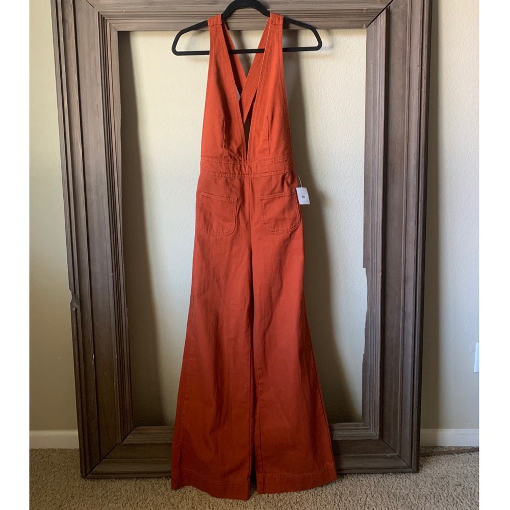 NWT urban outfitters orange denim jumpsuit